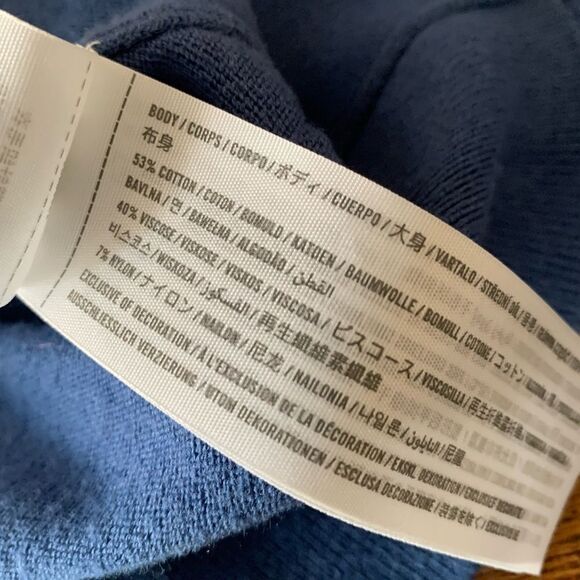 Abercrombie & Fitch Cotton Crew Neck Logo Blue Sweater Sz L - Picture 7 of 7